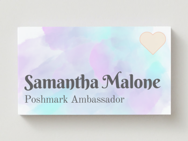 Mushroom Heart Poshmark Business Card Canva Template - Image 4