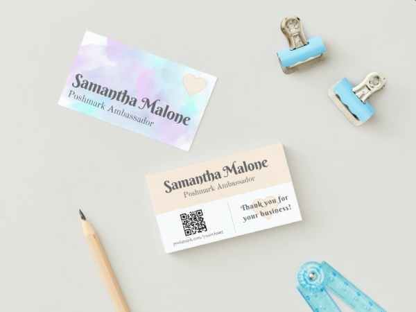 Mushroom Heart Poshmark Business Card Canva Template - Image 3