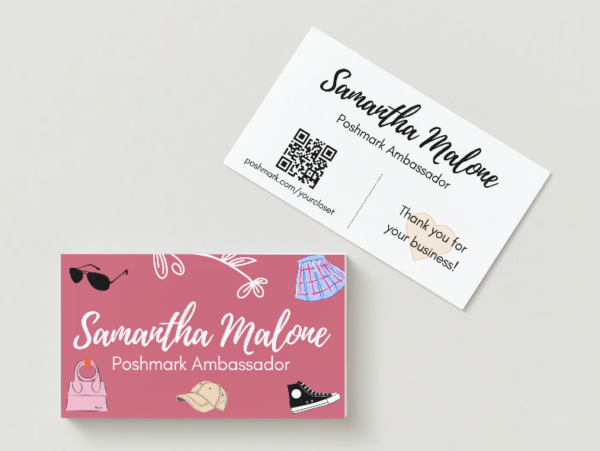 Pink Girly Fun Chic Business Card Editable Canva Template