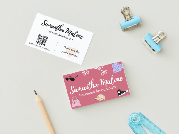 Pink Girly Fun Chic Business Card Editable Canva Template - Image 7